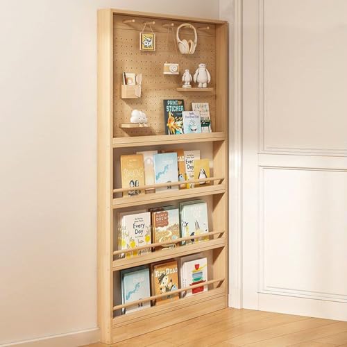 Bücherregal hinter der Tür, Schmales Bücherregal aus Holz mit Haken, 178cm Höhe, Platzsparend für Schlafzimmer, Wohnzimmer, Büro(5 Hooks,Width 100cm) von BVCL