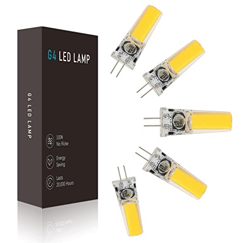 G4 LED Lampen, 12V-24V AC/DC 450LM Dimmable, 5W LED Birnen Bulbs Birnen ersetzt 50W Halogenlampen, 360 Grad Lichtstrom Winkel, G4 LED Glühlampe Kein Flackern, 5er-Pack (Color : Kaltweiß) von BVCL