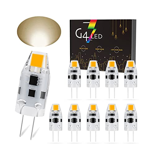 G4 LED Lampen, 2W G4 LED Birnen, Dimmbar, 3000K Warmweiß, ersetzt 20W Halogenlampen, 180LM, AC/DC 12-24V, Kein Flackern, 10er Pack (Color : Warm White) von BVCL