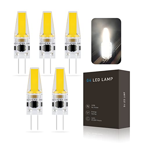 G4 LED Lampen, 3W G4 LED Birnen,Ersatz für 30W Halogenlampen,270 Lumen,AC/DC 12-24V,360° Lichtwinkel, für Badezimmerschrank und Esszimmer,Kein Blitz,5er Pack (Color : Bianco Naturale, Size : 3W) von BVCL