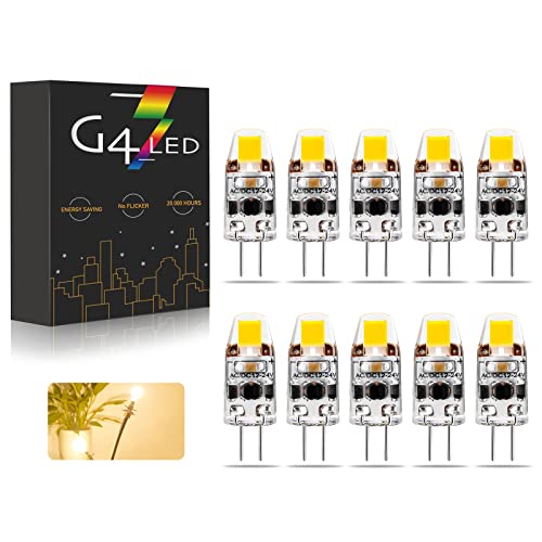 G4 LED Lampen, AC/DC 12-24V 2W Dimmbar G4 LED Birnen Naturweiß 4000K 180LM, Ersatz für 20W Halogenlampen, Kein Flackern, 10 Stück von BVCL