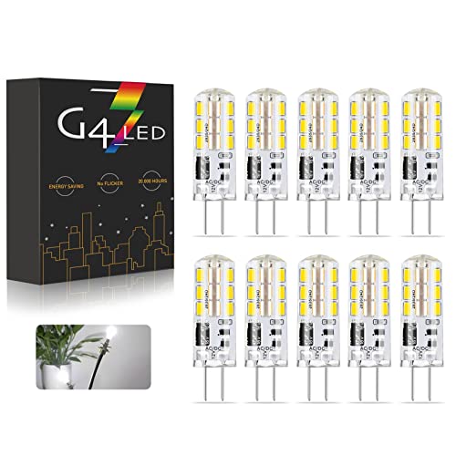 G4 LED Lampen, AC/DC 12V 2W G4 LED Birnen Warmweiß 3000K 200LM, Ersatz für 20W Halogenlampen, Nicht Dimmbar Kein Flackern, 10 Stück von BVCL