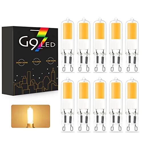 G9 LED Lampen 3W (entspricht 30W Halogenlampen), Dimmbare G9 LED COB Birnen 220-240V 300LM Warmweiß 3000K, kein Flackern (Size : 10 pcs) von BVCL