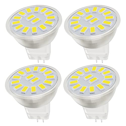 MR11 GU4 LED Lampen Kaltes Weiß 5W, 500lm, Nicht dimmbar, ersetzt 50W Halogenlampen, AC/DC 10-30V, LED Spot Strahler, Kein Flackern, Durchmesser 35mm,4pcs von BVCL