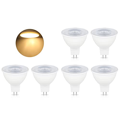 MR16 GU5.3 LED Lampen, 5W Warmweiß 3000K 500LM AC/DC 12V Dimmbar MR16 Spot LED Glühbirne, Ersatz für 50W Halogenlampe, 120° Abstrahlwinkel, 6er Pack von BVCL