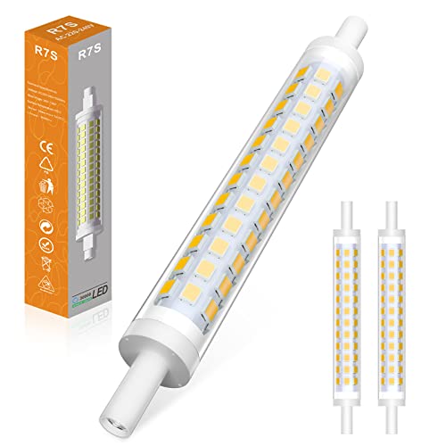 R7S LED 118mm Warmweiß 3000K, Dimmbar R7S J118 LED Birnen AC 220-240V, Ersatz Für 100W R7S Halogenlampen, 360° Abstrahlwinkel Kein Flackern, 2PCS von BVCL