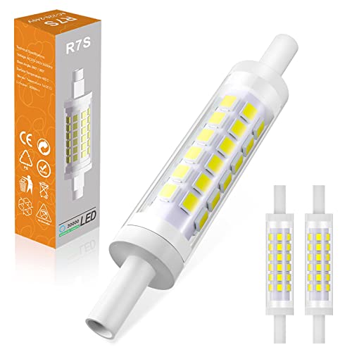 R7S LED 78mm, 7W Dimmbar R7S LED Birnen Kaltweiß 6000K 700LM AC 220-240V, Ersatz Für 70W J78 R7S Halogenlampen, Kein Flackern, 2er Pack von BVCL