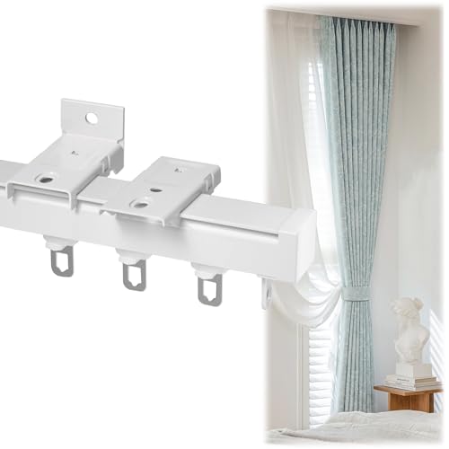 330 cm, 340 cm, 600 cm, flexible Aluminium-Deckenvorhangschiene, Raumteiler, Vorhangschiene mit stummen Rollen, Deckenvorhangschiene, für Wohnmobil, Erkerfenster (Weiß, 400 cm) von BVDHASDBT