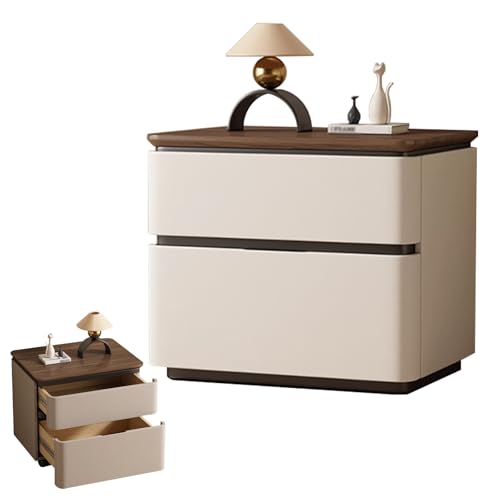 BVDHASDBT 40 X 40 X 50 cm, 50 X 40 X 50 cm, 60 X 40 X 50 cm, Moderner Nachttisch Aus Holz Mit Gebogenem Profildesign, Moderner Beistelltisch, for Schlafzimmer, Sofa(Beige,40x40x50cm) von BVDHASDBT