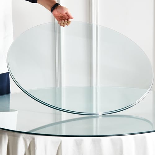 BVDHASDBT 91,4 cm rundes gehärtetes Glas, 50–60–70 cm, runde Glastischplatte, langlebig und stabil, abgeschrägtes Premium-rundes Glas, runde Glasplatte (52 cm) von BVDHASDBT