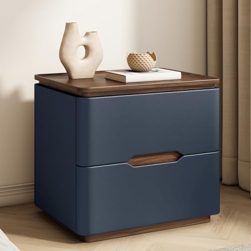 BVDHASDBT Einfach Moderner Nachttisch, Nachttisch Aus Holz, Moderner Beistelltisch, Massivholz-Mehrschichtplatte, for Schlafzimmer Und Kleine Räume(Dark Blue,40x40x50cm) von BVDHASDBT