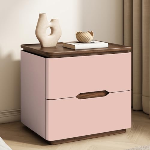 BVDHASDBT Einfach Moderner Nachttisch, Nachttisch Aus Holz, Moderner Beistelltisch, Massivholz-Mehrschichtplatte, for Schlafzimmer Und Kleine Räume(Pink,40x40x50cm) von BVDHASDBT