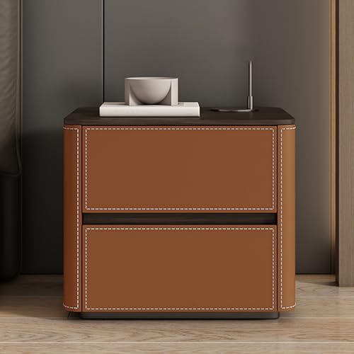 BVDHASDBT Kleiner Beistelltisch for Schlafzimmer, Schlicht Moderner Nachttisch, Nachttisch Aus Holz Mit Öffnung, for Schlafzimmer, Wohnzimmer, Schrank(Dark orange,50x40x50cm) von BVDHASDBT