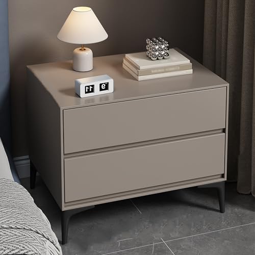 BVDHASDBT Kleiner Beistelltisch für Schlafzimmer, Nachttisch aus Holz, gebogenes Profil-Design, Metallbeine, für Schlafzimmer, Wohnzimmer, gebogenes Profil-Design (Beige, 35 x 40 x 50 cm) von BVDHASDBT