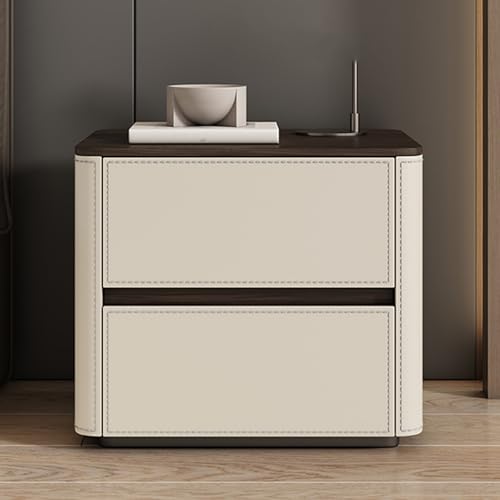 BVDHASDBT Kleiner Beistelltisch für Schlafzimmer, einfach moderner Nachttisch, Holz, Nachttisch, Öffnungsaufbewahrung, für Schlafzimmer, Wohnzimmer, Schrank (cremefarben, 40 x 40 x 50 cm) von BVDHASDBT
