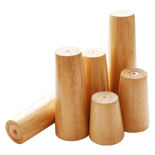 BVDHASDBT Massivholz-Möbelbeine, Runde, Natürliche, Unbemalte Ersatz-Möbelbeine, Mit Befestigungsschrauben, for Bettrahmen/Bettmittellatte(High 40cm) von BVDHASDBT