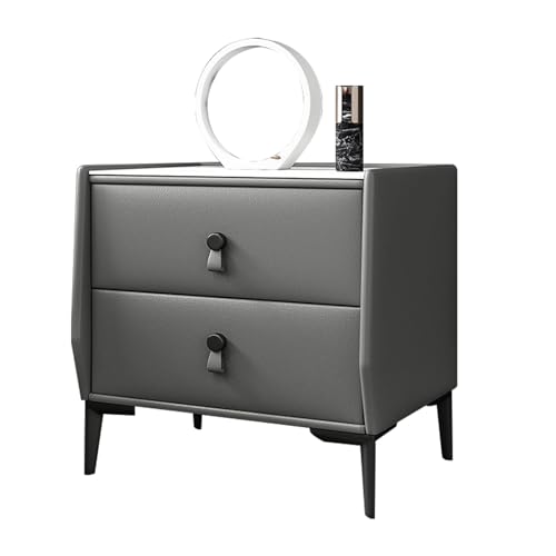 BVDHASDBT Moderner Nachttisch, Nachttisch, Kleine Kommode, Gebogenes Profildesign, Die Erweiterte Oberfläche Der Felsplatte, for Den Eingangsbereich des Wohnzimmerflurs(Grey) von BVDHASDBT