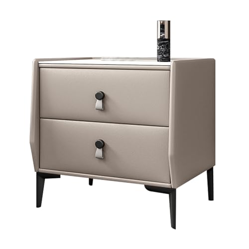 BVDHASDBT Moderner Nachttisch, Nachttisch, Kleine Kommode, Gebogenes Profildesign, Die Erweiterte Oberfläche Der Felsplatte, for Den Eingangsbereich des Wohnzimmerflurs(White) von BVDHASDBT