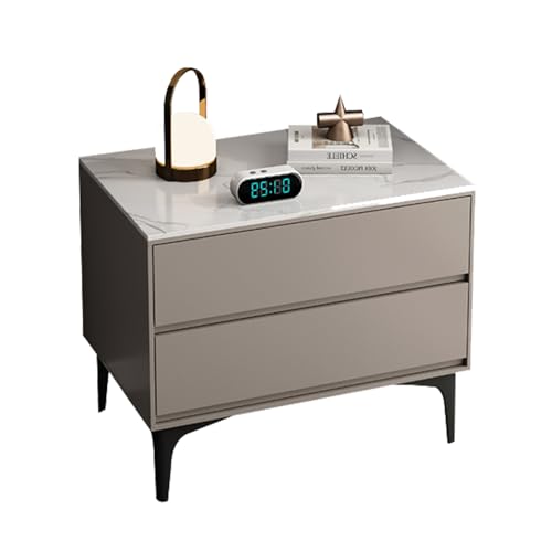 BVDHASDBT Moderner Nachttisch Aus Holz, Kleine Kommode, Geschwungenes Profildesign, Schlichter Moderner Nachttisch, for Schlafzimmer, Wohnzimmer, Büros(Beige,35x40x50cm) von BVDHASDBT