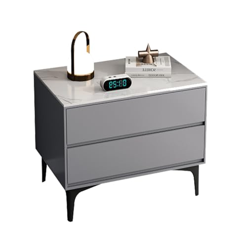 BVDHASDBT Moderner Nachttisch Aus Holz, Kleine Kommode, Geschwungenes Profildesign, Schlichter Moderner Nachttisch, for Schlafzimmer, Wohnzimmer, Büros(Light Grey,30x40x50cm) von BVDHASDBT