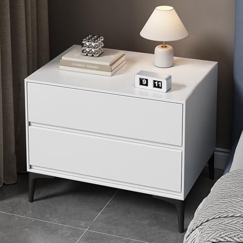 BVDHASDBT Moderner Nachttisch aus Holz, Nachttisch, kleine Kommode, moderner Beistelltisch, Karbonstahl, Schrankfüße für Schlafzimmer, Wohnzimmer, geschwungenes Profil-Design (Weiß, 50 x 40 x 50 cm) BVDHASDBT Moderner Nachttisch aus Holz, Nachttisch, kleine Kommode, moderner Beistelltisch, Karbonstahl, Schrankfüße für Schlafzimmer, Wohnzimmer, geschwungenes Profil-Design (Weiß, 50 x 40 x 50 cm) von BVDHASDBT
