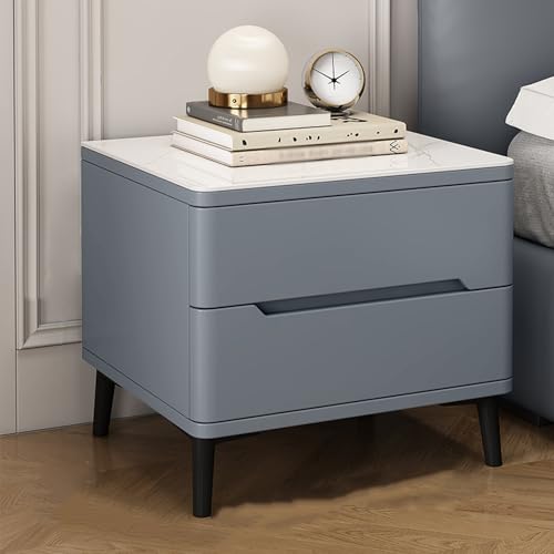 BVDHASDBT Moderner Nachttisch aus Holz, Schlafzimmeraufbewahrungsschublade, gebogenes Profil-Design, Felsplatte, Schreibtisch, moderner Beistelltisch, für kleine Räume, Schlafzimmer (Dunkelgrau, 40 x von BVDHASDBT