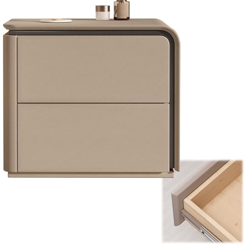 BVDHASDBT Nachttisch, kleine Kommode, Nachttisch aus Holz, einfach moderner Nachttisch, für Schlafzimmer, Wohnzimmer, geschwungenes Profil-Design (Khaki (rechts), 45 x 40 x 50 cm von BVDHASDBT