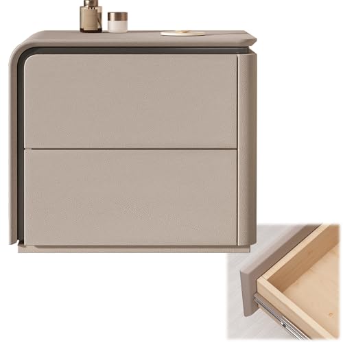 BVDHASDBT Nachttisch, kleine Kommode, Nachttisch aus Holz, schlicht, moderner Nachttisch, für Schlafzimmer, Wohnzimmer, geschwungenes Profil-Design (Champagner (links), 40 x 40 x 50 cm von BVDHASDBT