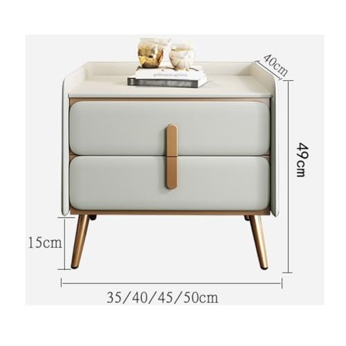 BVDHASDBT Nachttisch Aus Holz, Schlafzimmer-Aufbewahrungsschublade, Gebogenes Profildesign, Bogenförmiges Winkeldesign, Nachttisch for Schlafzimmer, Wohnzimmer(Brown,50x40x49cm) von BVDHASDBT