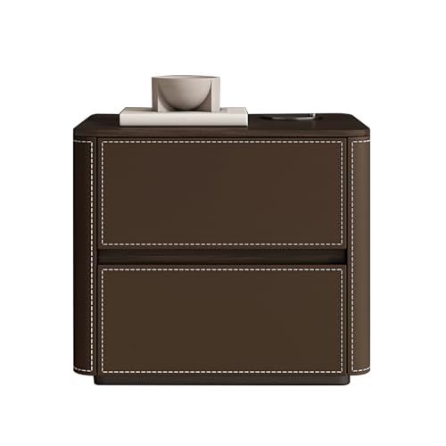 BVDHASDBT Nachttisch Mit Massivholzbeinen, Schlafzimmer-Aufbewahrungsschublade Im Geschwungenen Profildesign, Schlichter Moderner Nachttisch for Wohnzimmer Oder Schlafzimmer(Dark Coffee,45x40x50cm) von BVDHASDBT