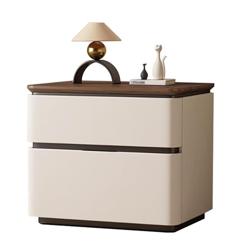 BVDHASDBT Nachttisch aus Massivholz, Nachttisch, kleine Kommode, moderner Beistelltisch, flexibel und dick, für Schlafzimmer, Wohnzimmer, geschwungenes Profil-Design (Beige, 40 x 40 x 50 cm) von BVDHASDBT