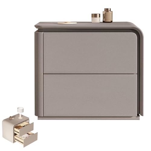BVDHASDBT Nachttisch aus Massivholz, gebogenes Profil-Design, Nachttisch aus Holz, einfach moderner Nachttisch, für Schlafzimmer, Wohnzimmer, Büro (grau (rechts), 40 x 40 x 50 cm von BVDHASDBT