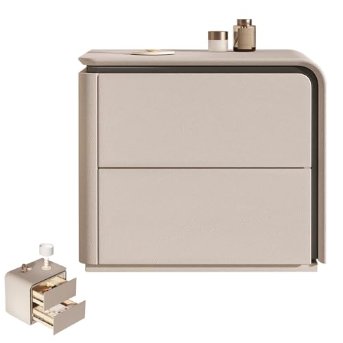 BVDHASDBT Nachttisch aus Massivholz, gebogenes Profil-Design, Nachttisch aus Holz, einfach moderner Nachttisch, für Schlafzimmer, Wohnzimmer, Büro (weiß (rechts), 45 x 40 x 50 cm von BVDHASDBT