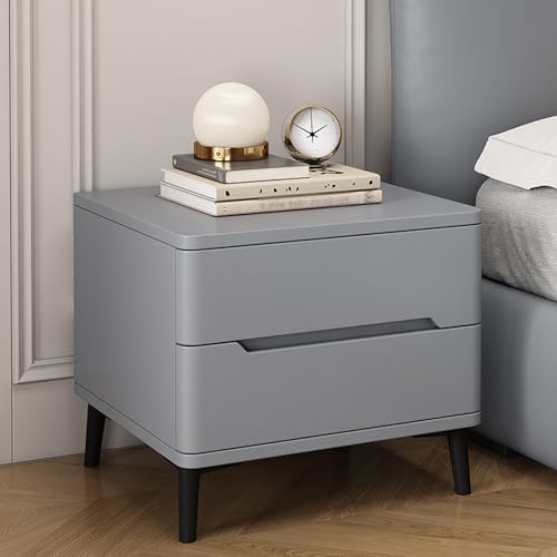 BVDHASDBT Nachttisch for Schlafzimmer, Kleine Kommode, Doppelte Saugnapfaufbewahrung, Rock Plate Desktop-Nachttisch for Schlafzimmer, Wohnzimmer(Light Gray,45x40x49cm) von BVDHASDBT