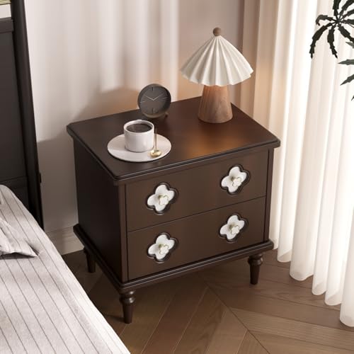 BVDHASDBT Simply Modern Nachttisch, Holz-Nachttisch, verdickte und dicke Schrankbeine, moderner Beistelltisch, für Schlafzimmer, Wohnzimmer, geschwungenes Profil-Design (Nussbaum) von BVDHASDBT
