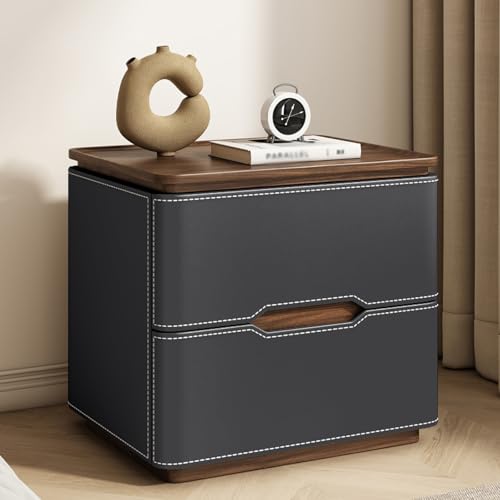 BVDHASDBT Simply Modern Nachttisch, Nachttisch, kleine Kommode, moderner Beistelltisch, gebogenes Profil-Design für Schlafzimmer, Wohnzimmer, Büro, mit tiefen Schubladen (Dunkelgrau, 50 x 40 x 50 cm) von BVDHASDBT