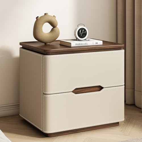 BVDHASDBT Simply Modern Nachttisch, Nachttisch, kleine Kommode, moderner Beistelltisch, gebogenes Profil-Design für Schlafzimmer, Wohnzimmer, Büro, mit tiefen Schubladen (Khaki, 40 x 40 x 50 cm) von BVDHASDBT