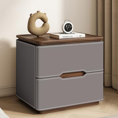 BVDHASDBT Simply Modern Nachttisch, Nachttisch, kleine Kommode, moderner Beistelltisch, gebogenes Profil-Design für Schlafzimmer, Wohnzimmer, Büro, mit tiefen Schubladen (Mittelgrau, 50 x 40 x 50 cm) von BVDHASDBT