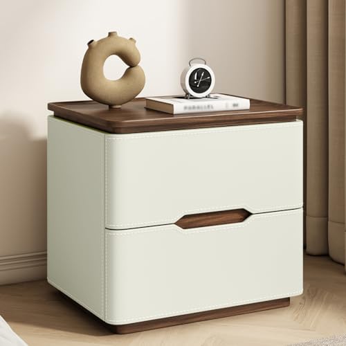 BVDHASDBT Simply Modern Nachttisch, Nachttisch, kleine Kommode, moderner Beistelltisch, gebogenes Profil-Design für Schlafzimmer, Wohnzimmer, Büro, mit tiefen Schubladen (Weiß, 40 x 40 x 50 cm) von BVDHASDBT