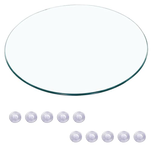 BVDHASDBT Transparente Tischplatte aus gehärtetem Glas, 50–60–78 cm, Glasplatte, für runde Tisch-Ersatztischplatte (42 cm) von BVDHASDBT