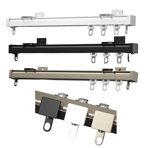 Deckenhalterung für Vorhangschiene, Schiebevorhangschiene, Raumteiler, Deckenvorhangschiene, für Wohnmobil, Erkerfenster, Raumteiler (Weiß, 360 cm) von BVDHASDBT