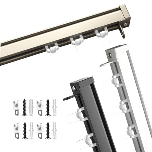 Deckenschiene aus Aluminiumlegierung, für Vorhänge, Schiebevorhänge, Raumteiler, einfache Installation, für Wohnmobil, Erkerfenster (weiß, 50 cm) von BVDHASDBT