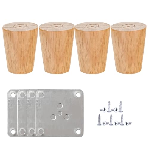 Möbelbeine aus Holz, unlackiert, Naturholz, mit Befestigungsschrauben, für Möbel, TV-Ständer und Bank (Höhe 70 cm) von BVDHASDBT