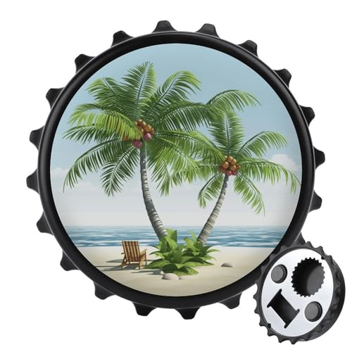 American Creative Personality Beer CaTropical Palm Tree Printed P Wine Bottle Cap Wall Retro Bar Cafe Hotel Decoration Wall Hanging Iron Sheet von BVKWNTSA