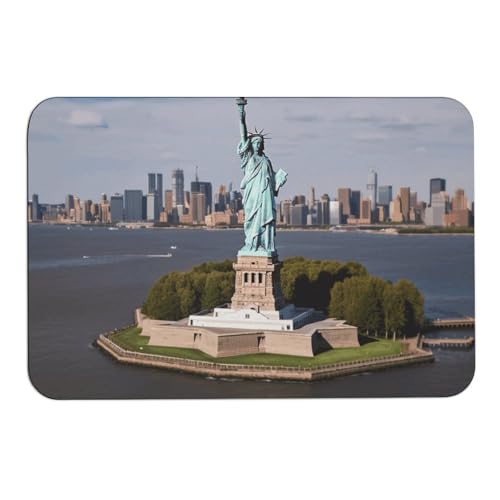 BVKWNTSA Badematte – Freiheitsstatue in NYC bedruckte Kieselgur Badematte, schnell trocknend, saugfähig, Badezimmerteppich, passt unter die Tür, Badematten für Badezimmer, Boden, Badewanne und Dusche von BVKWNTSA