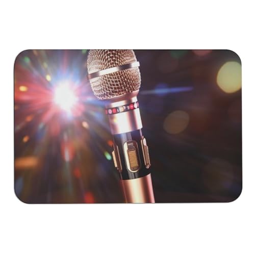BVKWNTSA Sehr saugfähige und rutschfeste Karaoke-Mikrofon-Kieselalgen-Matte – bedruckt, ein guter Helfer für Feuchtigkeitsschutz zu Hause von BVKWNTSA