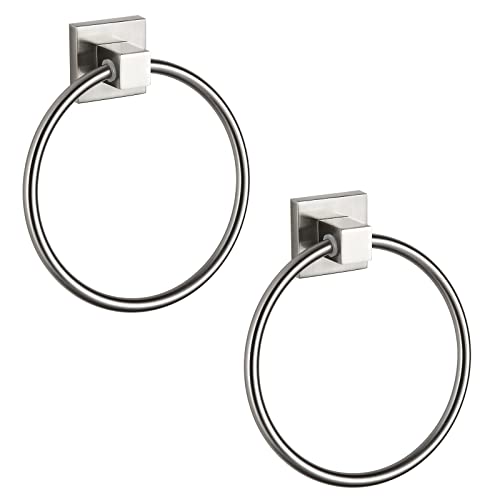 BVL Handtuchring gebürstetes Nickel, Handtuchhalter Ringaufhänger für Badezimmer Küche, runder Handtuchhalter aus Metall, Wandmontage, 2 Stück 206322 BVL Handtuchring gebürstetes Nickel, Handtuchhalter Ringaufhänger für Badezimmer Küche, runder Handtuchhalter aus Metall, Wandmontage, 2 Stück 206322 von BVL
