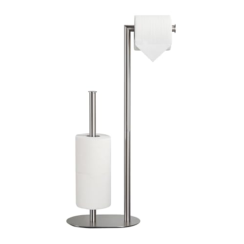 BVL Toilettenpapierhalter Stehend Geburstetes Nickel, Edelstahl Klopapierhalter Stehend, Klopapierständer Freistehend WC Rollenhalter Stehend BVL Toilettenpapierhalter Stehend Geburstetes Nickel, Edelstahl Klopapierhalter Stehend, Klopapierständer Freistehend WC Rollenhalter Stehend von BVL