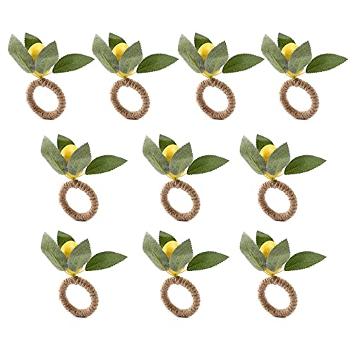 10 STÜCKE Handgemachte Serviettenringe Gelb Faux Zitrone mit Reben Serviettenring for Hochzeitsbankett 10 STÜCKE Handgemachte Serviettenringe Gelb Faux Zitrone mit Reben Serviettenring for Hochzeitsbankett von BVMKNI