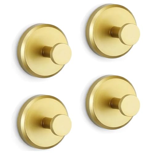 4 PCS Haken ohne Bohren Duschhaken Badezimmer Glastür Wand 304 Kleiderhaken Metallhaken Badezimmer Handtuch Kleidung Gold 4 PCS Haken ohne Bohren Duschhaken Badezimmer Glastür Wand 304 Kleiderhaken Metallhaken Badezimmer Handtuch Kleidung Gold von BVMKNI